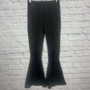 Black Pants With Lace Bottoms Women Size Medium